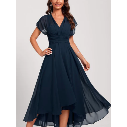 Damen V-Ausschnitt Ausgestelltes Formelles Kleid | Midi