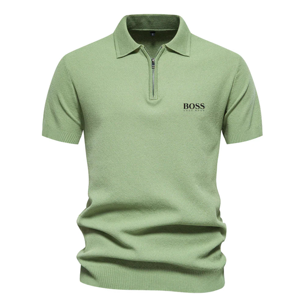 HERREN-POLOSHIRT MIT HALBEM REISSVERSCHLUSS