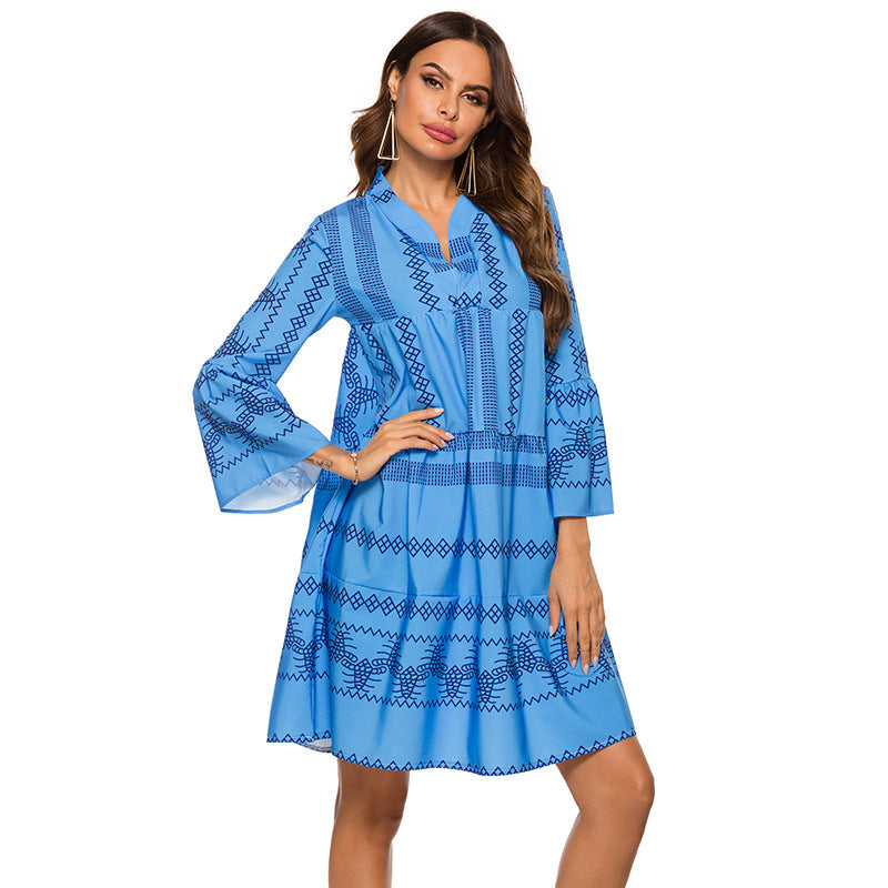Damen lässiges, geblümtes Kurzarmkleid WW