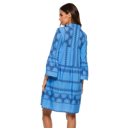 Damen lässiges, geblümtes Kurzarmkleid WW