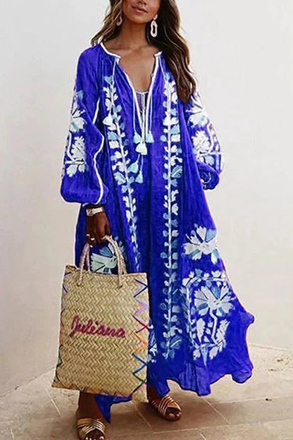 Nelia – Boho Kleid mit Blumenmuster für den Sommer