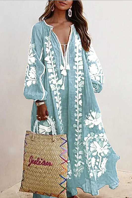 Nelia – Boho Kleid mit Blumenmuster für den Sommer