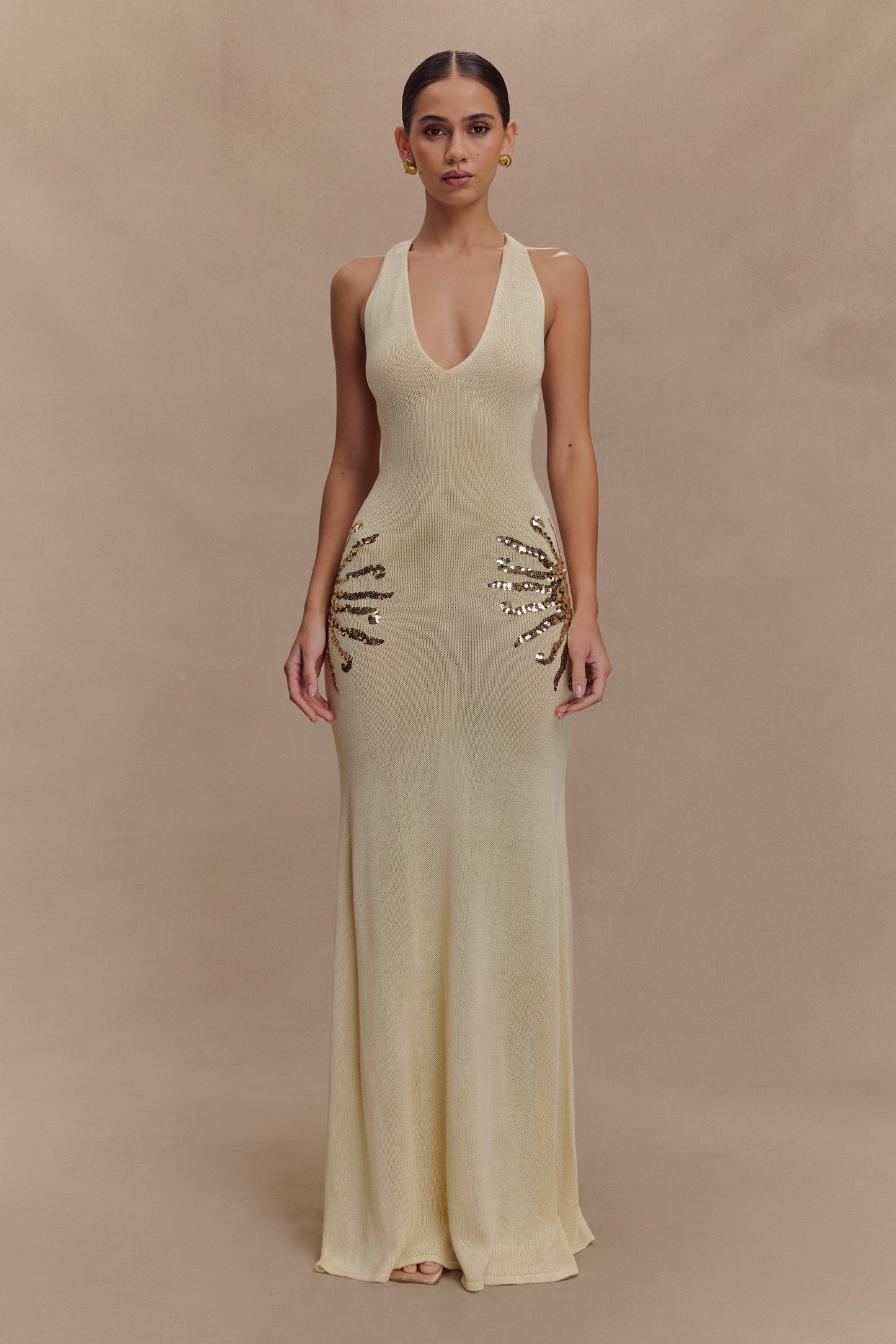 Ellington Strick-Maxikleid mit Pailletten
