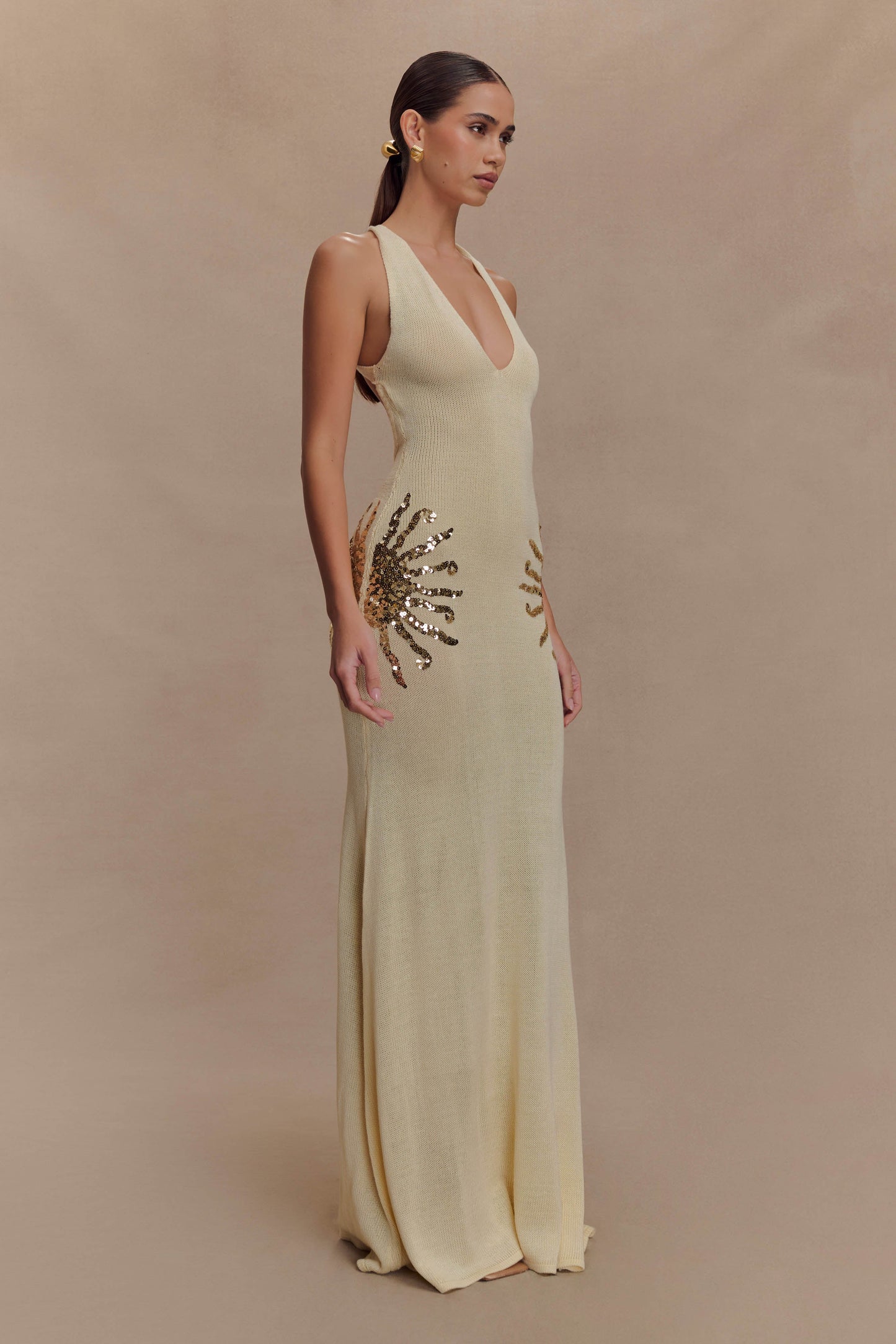 Ellington Strick-Maxikleid mit Pailletten