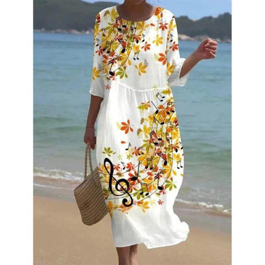 Damenkleid Mit Blumendruck Und Halblangen Ärmeln | Schmeichelhafte Passform