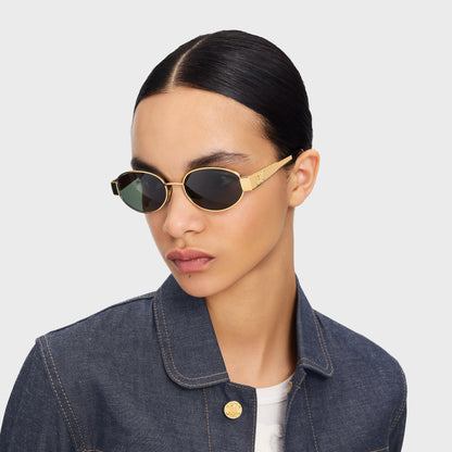Oval Sonnenbrille mit Triomphe-Detail