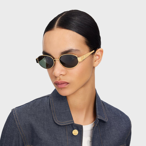 Oval Sonnenbrille mit Triomphe-Detail