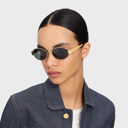 Oval Sonnenbrille mit Triomphe-Detail