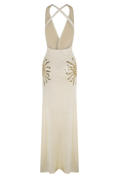 Ellington Strick-Maxikleid mit Pailletten