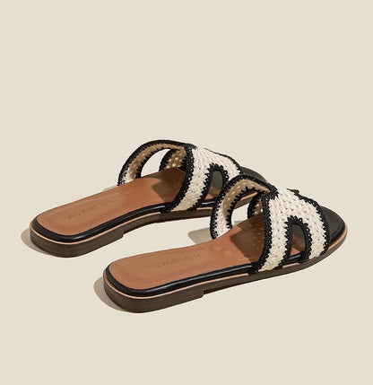 Elegante H-Cut Slide-Sandalen in Weiß