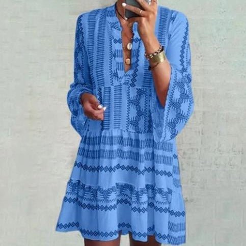 Damen lässiges, geblümtes Kurzarmkleid WW