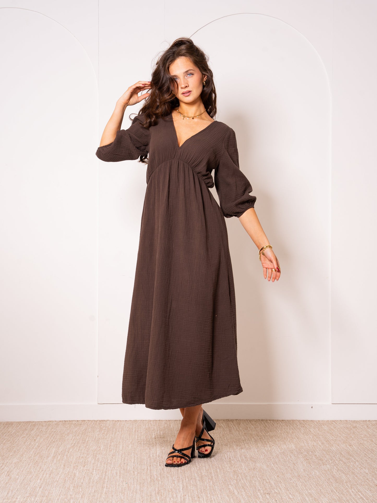 Musselin Midikleid Milos