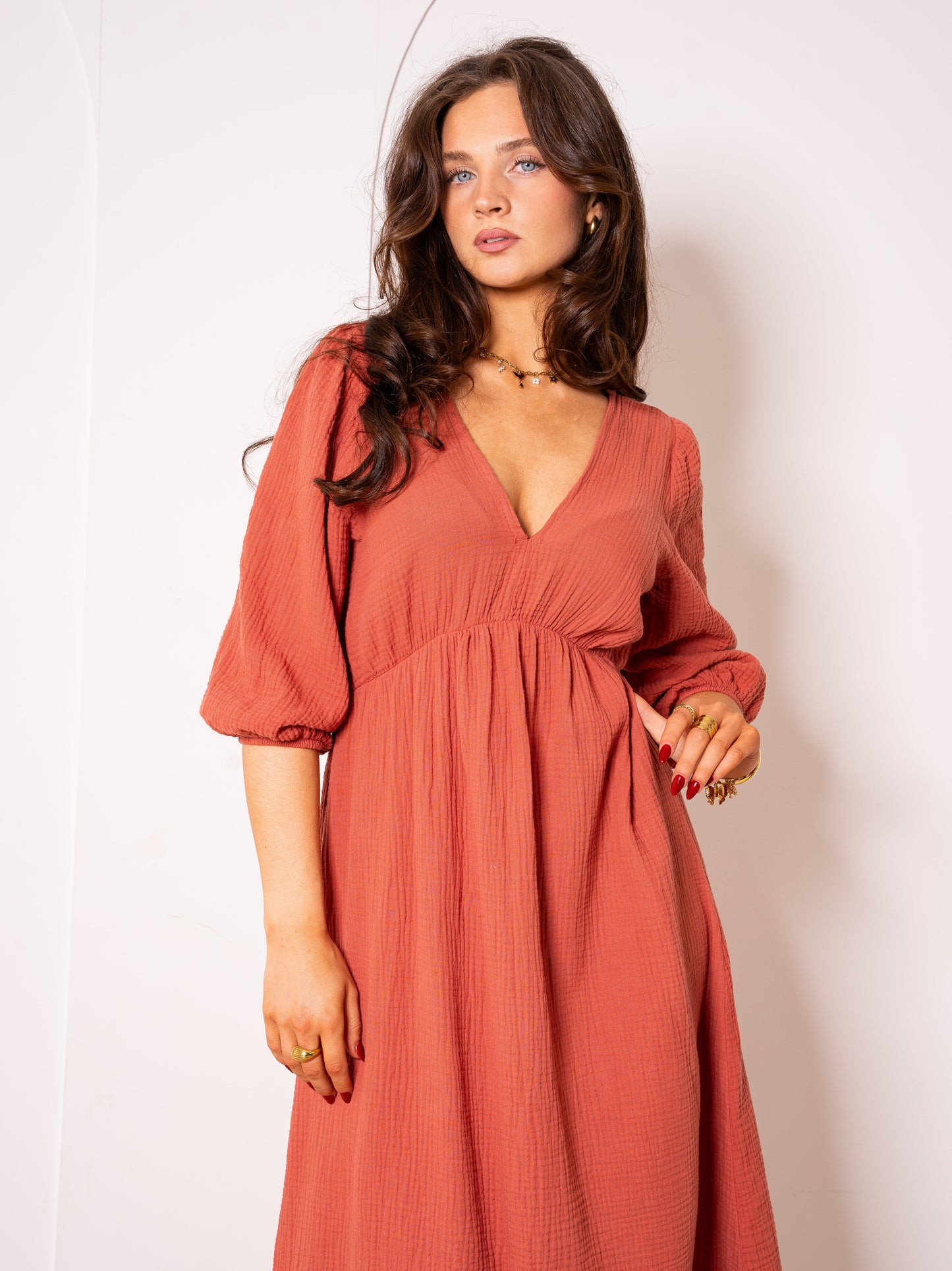 Musselin Midikleid Milos