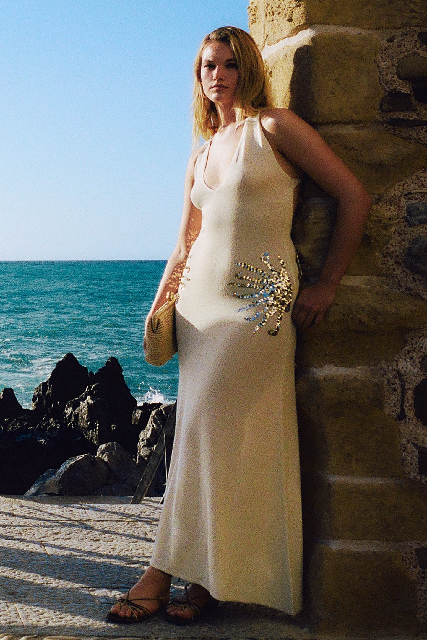 Ellington Strick-Maxikleid mit Pailletten